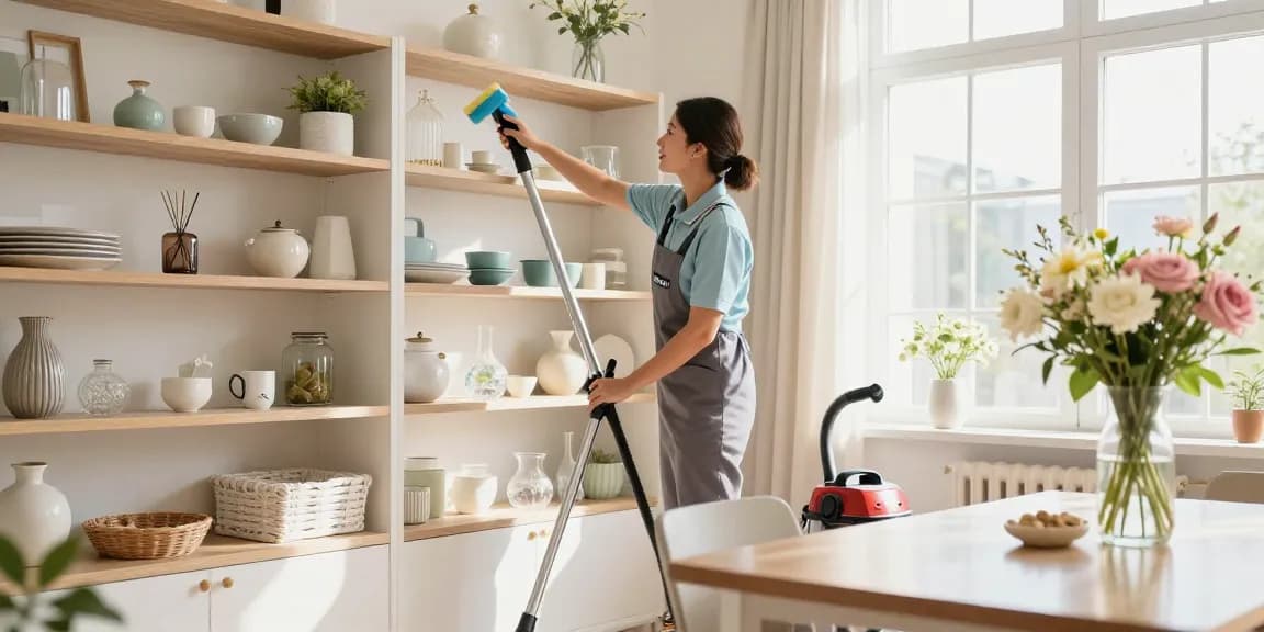 Expert cleaner delivering reinigungen bern services in a bright, tidy home.
