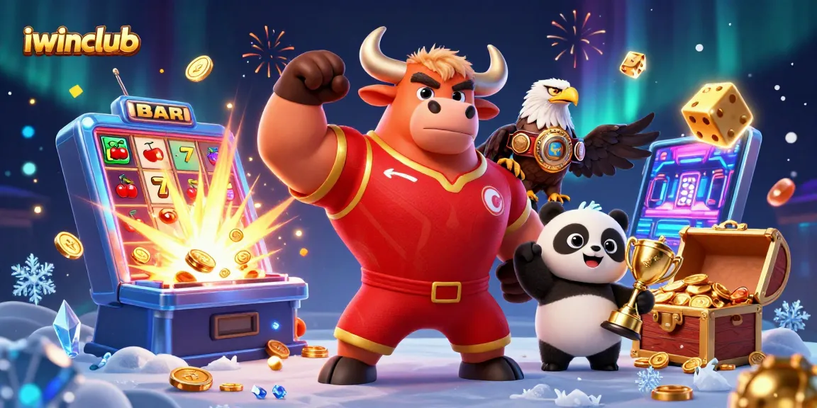 Experience iwinclub’s thrilling jackpot excitement with cartoon characters celebrating a major win!