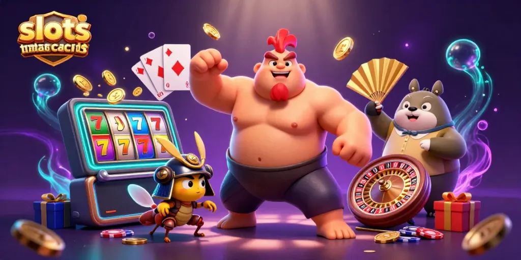 Engaging scene featuring slots that accept credit cards, showcasing vibrant slot game elements with exciting characters.