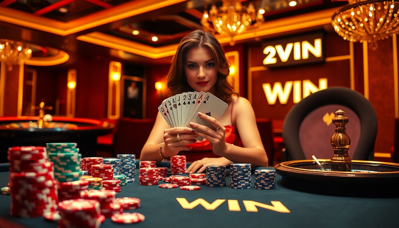 Winning at the poker table, experience luxury at 23 WIN casino with exciting games and vibrant chips.