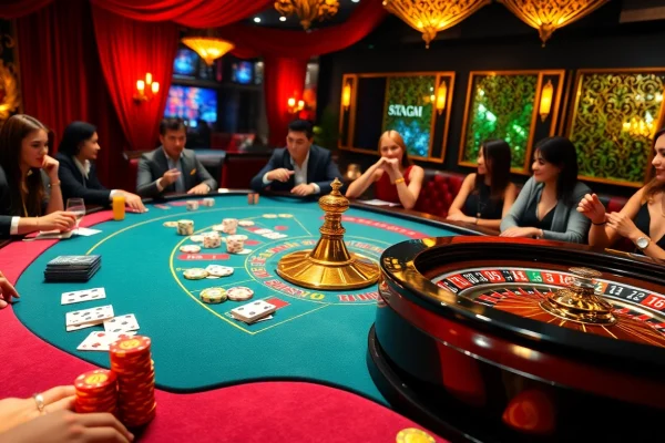 Experience the thrill of winning at trang chủ 32win with vibrant poker action at a luxury casino table.