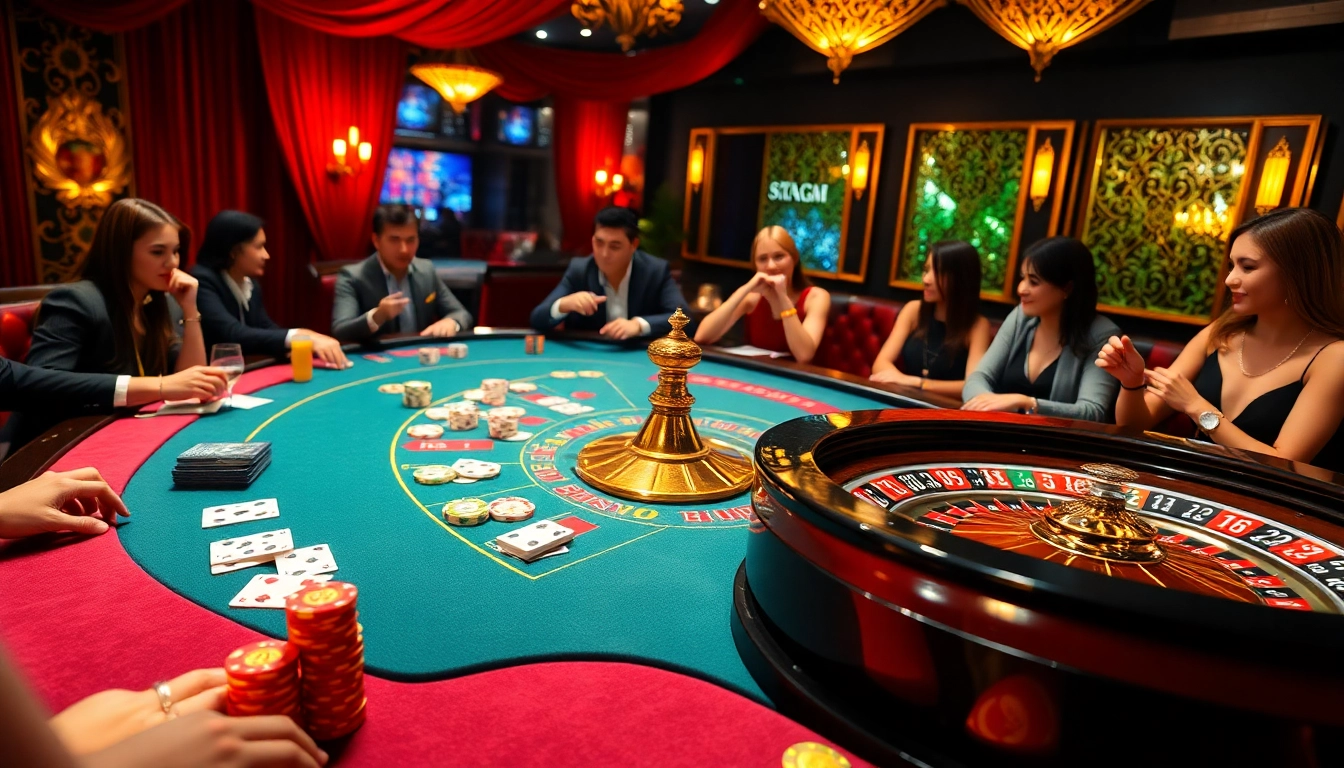 Experience the thrill of winning at trang chủ 32win with vibrant poker action at a luxury casino table.