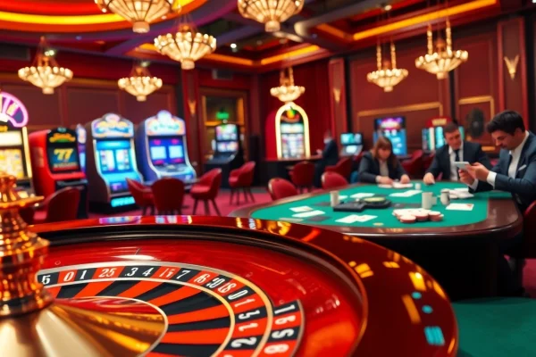 Players strategize at the luxurious roulette table in a captivating 789b casino scene.